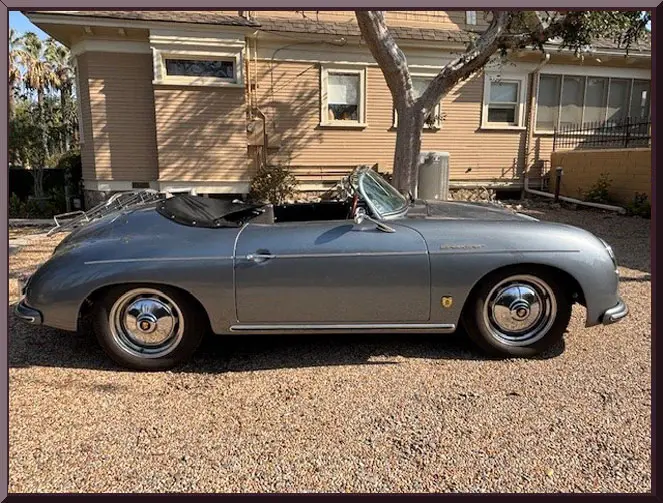 Side view of retro convertible vehicle