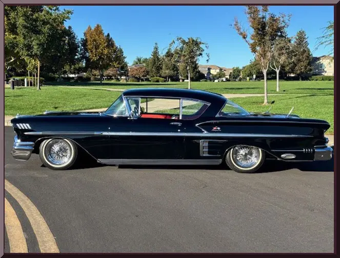 Retro automobile in park setting