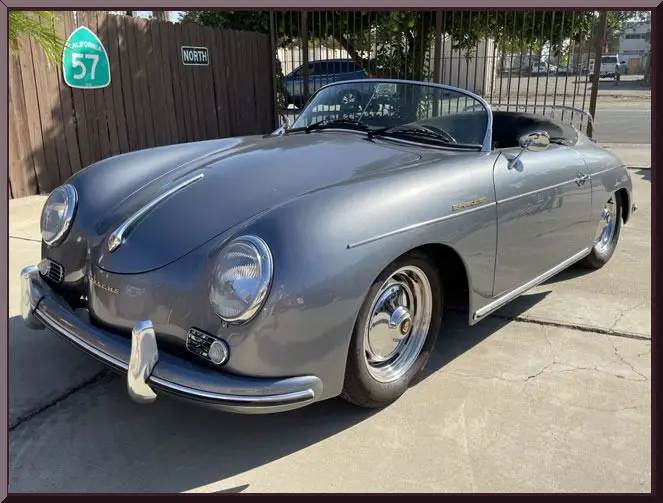 Vintage sports car with shiny chrome details
