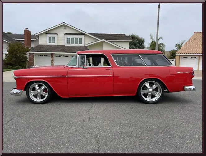 Classic car with shiny wheels
