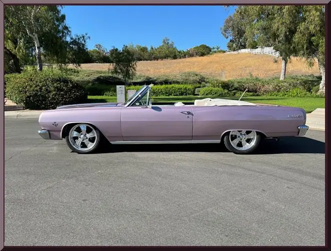 Classic lavender convertible car