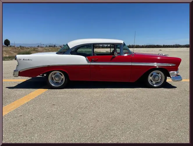 Classic red-and-white Chevrolet Bel Air