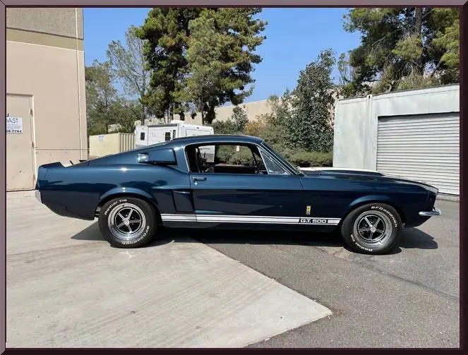 Side view of retro sports car