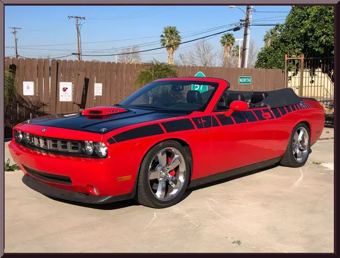 Vintage red car with shiny wheels