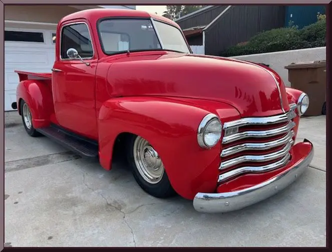 Classic red truck with chrome details