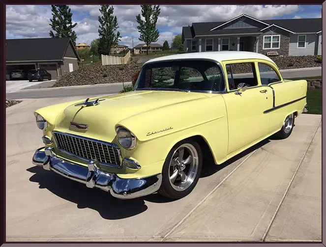 Classic car with chrome details