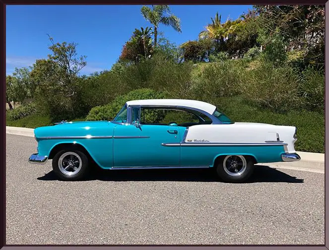 1950s style automobile on road