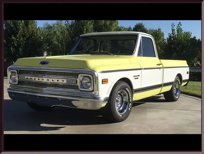 Classic Chevrolet pickup on driveway