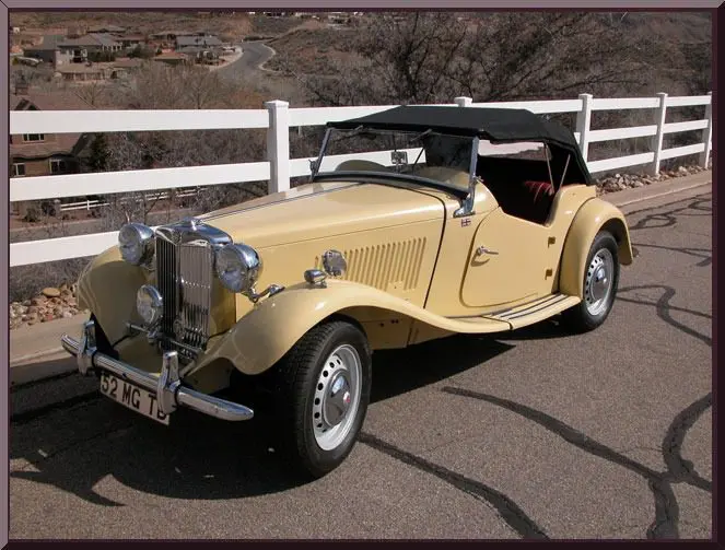 Retro convertible with black soft top