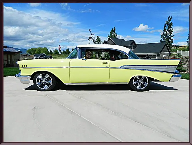 Vintage yellow classic car