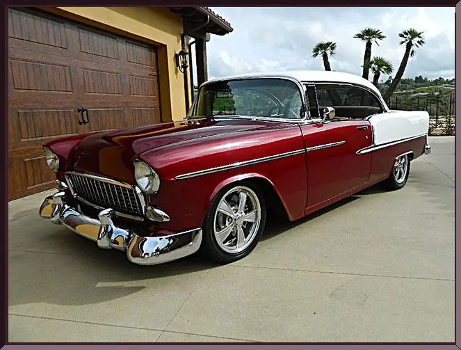 Retro car with chrome detailing