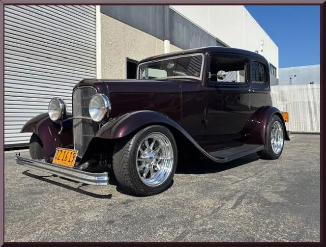 Retro automobile in sunny setting
