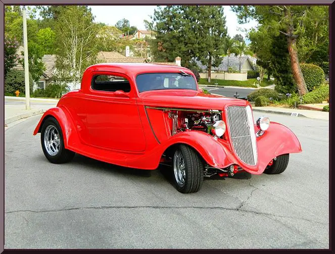 Retro coupe parked outdoors