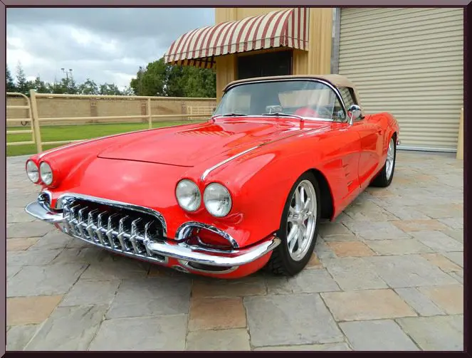 Classic car parked on driveway
