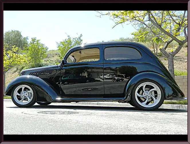 Vintage black car parked outdoors