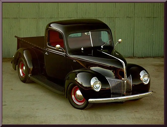 Classic retro truck parked